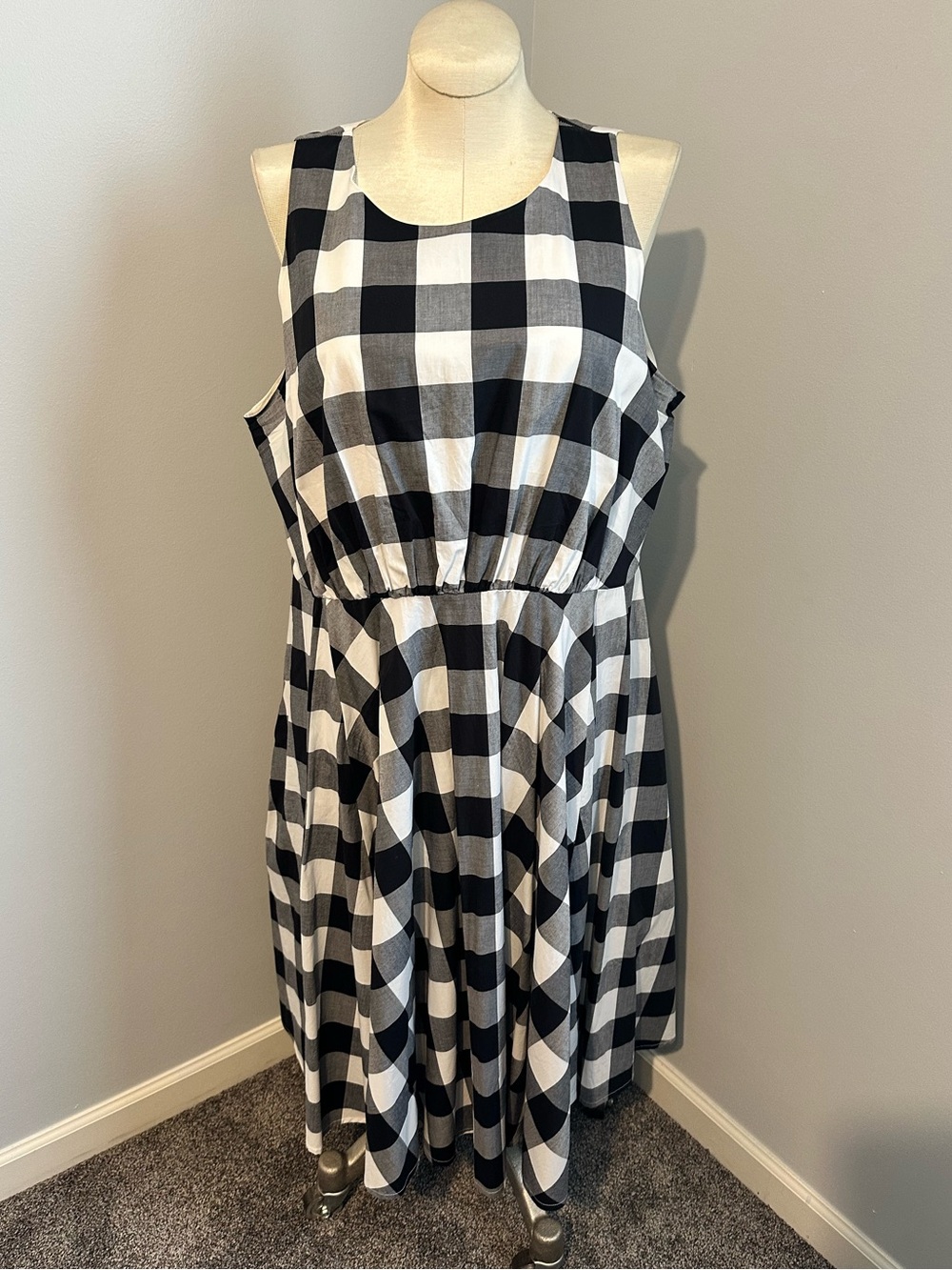 Lane Bryant Black and White Gingham Dress